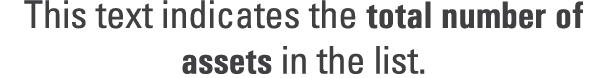 This text indicates the total number of assets in the list. 