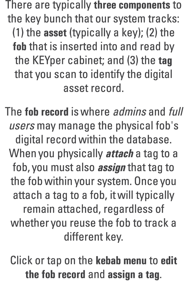 There are typically three components to the key bunch that our system tracks: (1) the asset (typically a key); (2) th...