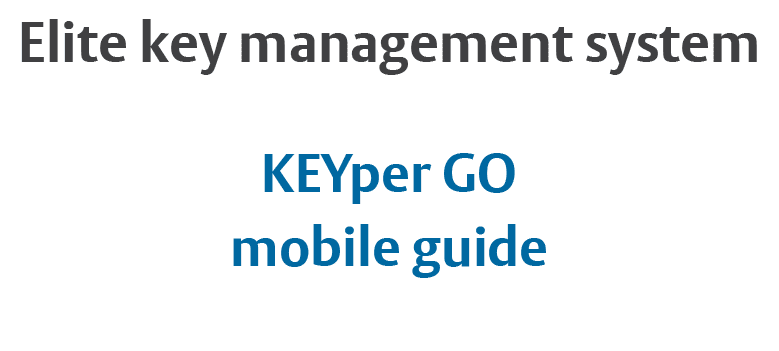 Elite key management system KEYper GO mobile guide