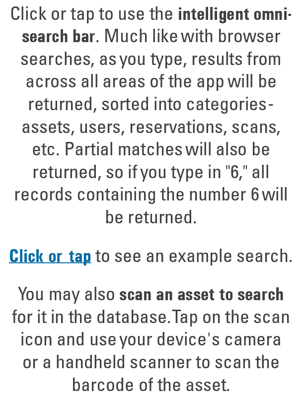 Click or tap to use the intelligent omni search bar. Much like with browser searches, as you type, results from acros...