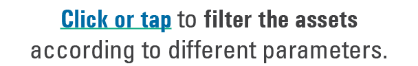 Click or tap to filter the assets according to different parameters. 